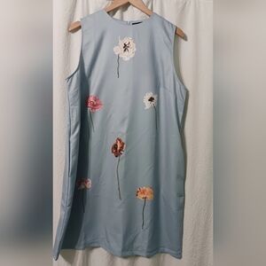 NWT KOANDAILY Blue  floral print dress size XL